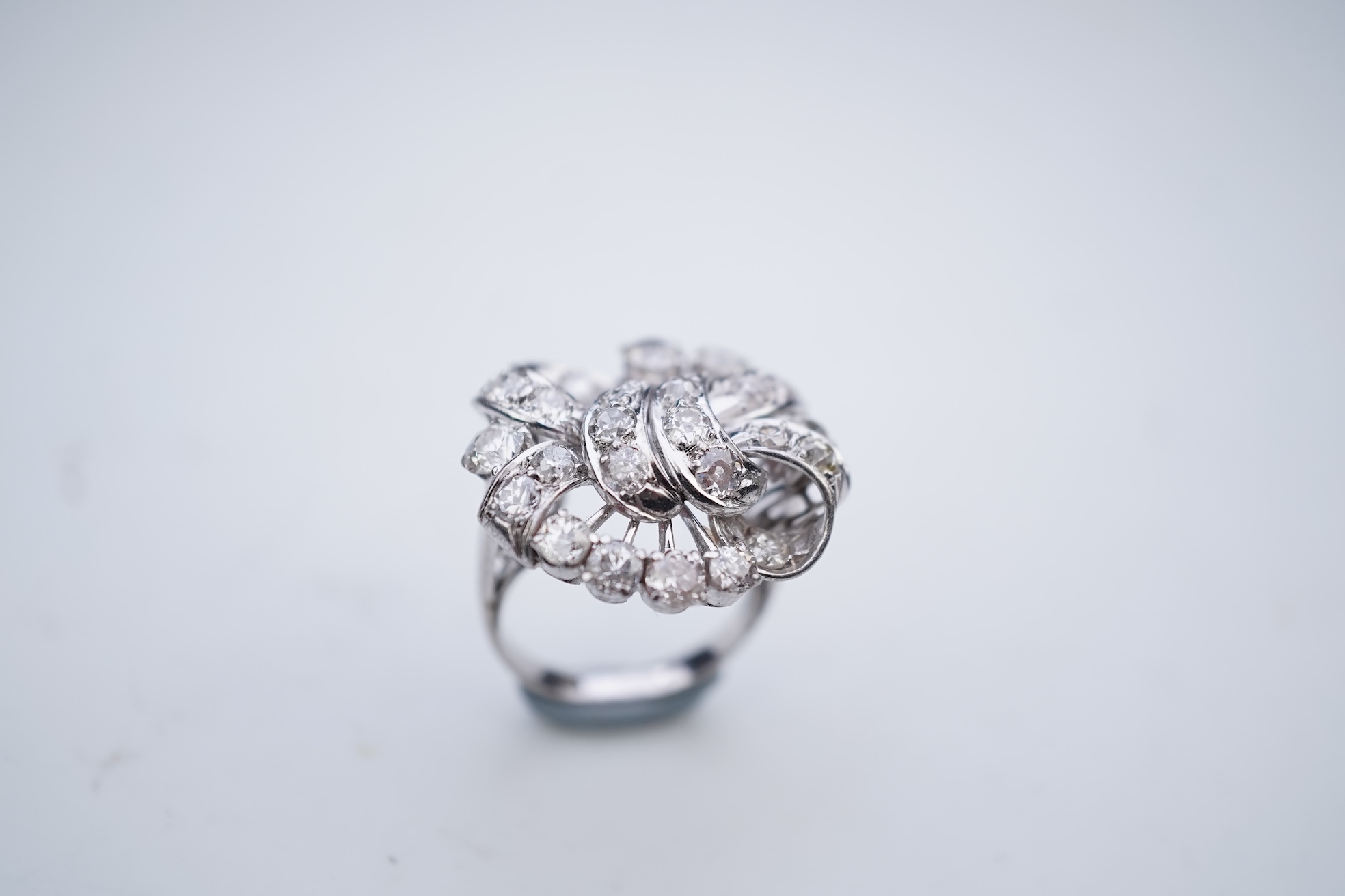 A diamond cocktail ring, mid 20th century